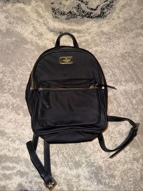kate spade Black Nylon Mini Backpack with Gold Hardware